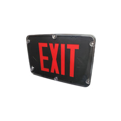 Wet Location LED Exit Sign, NEMA4X/NSF Listed, Single Face, Red or Green Lettering, White or Black Housing, Battery Backup