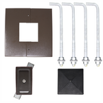 15 ft 4 Inch Square Area Lighting Pole With Quad Head LED 150W Slim Line Fixture (400W+ MH or HID Equivalent), Pole Arm Mount