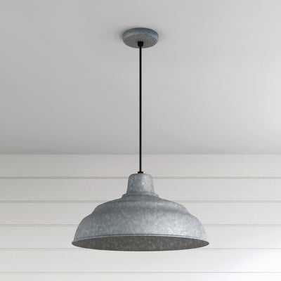 Millennium Lighting 17" RLM Warehouse Cord Hung Pendant (Available in Bronze, Galvanized, Black, Red, and Green Finishes)