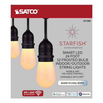 24Ft; 12-S14 Lamp; LED String Light; Starfish IOT; Tunable White