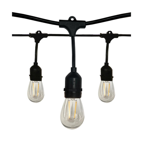 24FT LED String Light; Includes 12-Light Filament LED bulbs With Plug, 12W, 2700K, 120V 24FT LED String Light; Includes 12-Light Filament LED bulbs With Plug, 12W, 2700K, 120V
