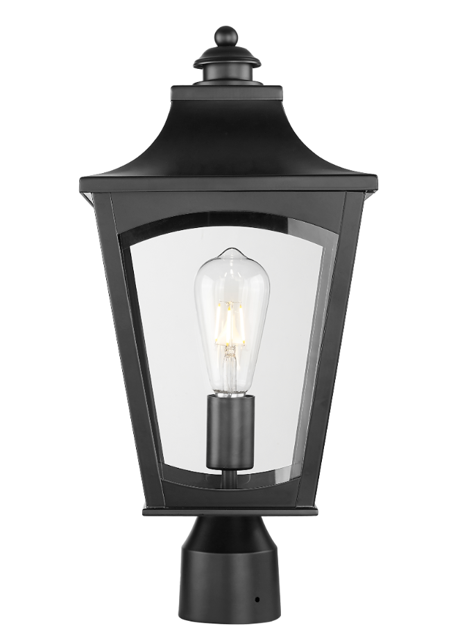 Curry 1-Light Outdoor Post Lantern Powder Coated Black