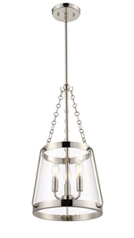 Adabella 11.75" 3-Light Pendant - Matte Black, Polished Nickel, or Vintage Brass
