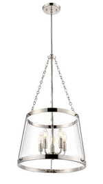 Adabella 17.75" 5-Light Pendant - Matte Black, Polished Nickel, or Vintage Brass