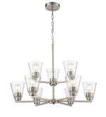 Strayhan 28.5" 9-Light Chandelier - Brushed Nickel, Matte Black, or Modern Gold
