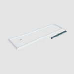 Rectangular light fixture on a white background