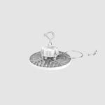 Ceiling-mounted light fixture on a light gray background
