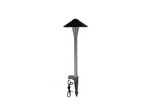Black outdoor pathway light in a white background
