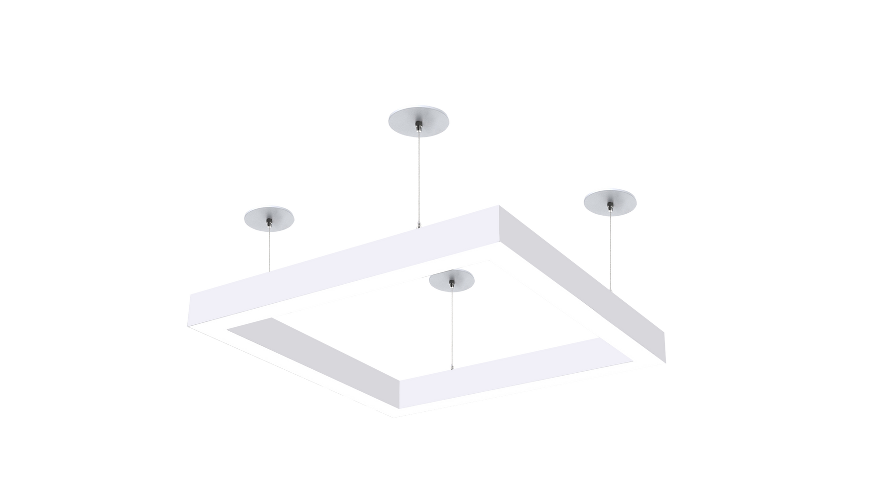 4x4 Square Pattern LED Linear Direct Pendant Fixture, 17,600 Lumens, 160 Watt, 120-277V, CCT Selectable, White or Black Finish
