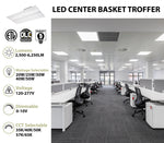 White led center basket troffer light fixture with frosted diffuser 2 x 4 foot concord adsm ez1 33lhe adsm
