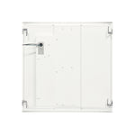 White square recessed 2x2 led troffer with metallic brackets and central electrical connection 5200 lumen max
