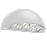 LED Semi-Circle Wall Pack, 10800 Lumen Max, CCT and Wattage Selectable, Integrated Photocell, 120-277V, Bronze, Black or White Finish