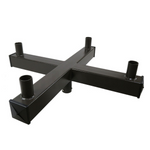 25 ft 4 Inch Square Area Lighting Pole With Quad Head LED 300W Slim Line Fixture (1000W+ MH or HID Equivalent), and Bullhorn with 4 Tenons