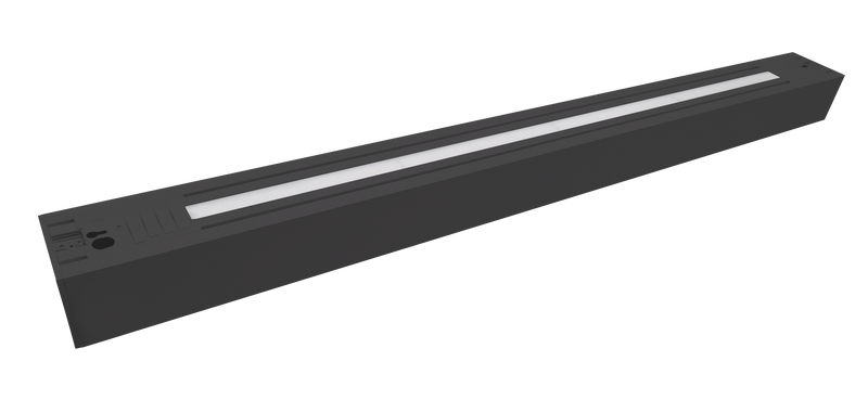 8 FT LED Direct/Indirect Suspended Linear Fixture, 4" Wide, 11,500 Lumen Max, Wattage and CCT Selectable, 120-277V, White or Black Finish