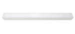 8 ft LED direct/indirect suspended linear fixture, white rectangular housing detail
