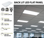 2 x 4 Foot Back Lit LED Flat Panel, 6250 Lumen Max, Selectable Wattage and CCT, Dimmable, 120-277V