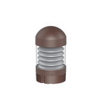 Commercial LED Bollard Light - 1800LM Max, CCT & Wattage Selectable, Dome Top Louver Reflector, Modular, 6-8" Retrofit Base, Black or Bronze