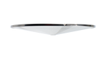 Modern chrome-finished ufo high bay with frosted glass shade and subtle radial etching in white finish for industrial use