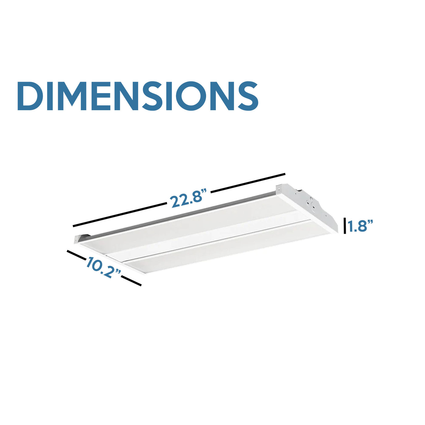 Oslo Compact Linear High Bay Fixture, 23,000 Lumens, 155W, CCT Selectable, 120-277V