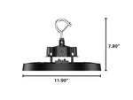 Black 6PK Aries G5 ufo high bay LED ceiling light with metallic hook 7.8 by 11.9 inches for industrial use