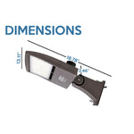 20 ft 4 Inch 11 ga Square Area Lighting Pole With Single Head LED 150W Slim Line Fixture (400W+ MH or HID Equivalent), Adjustable Slip Fitter Mount