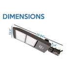 25 ft 4 Inch Square Area Lighting Pole With 3 LED 300W Slim Line Fixture (1000W+ MH or HID Equivalent), and Bullhorn with 3 Tenons