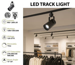 LED Track Light, 1800 Lumen Max, Wattage and CCT Selectable, Adjustable Beam Angle 15°-55°, 120V, Black Housing