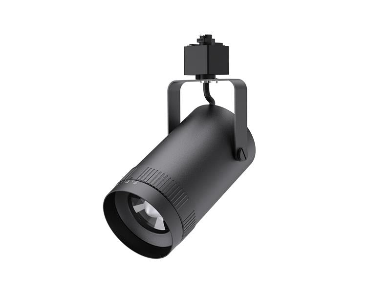 LED Track Light, 1800 Lumen Max, Wattage and CCT Selectable, Adjustable Beam Angle 15°-55°, 120V, Black Housing