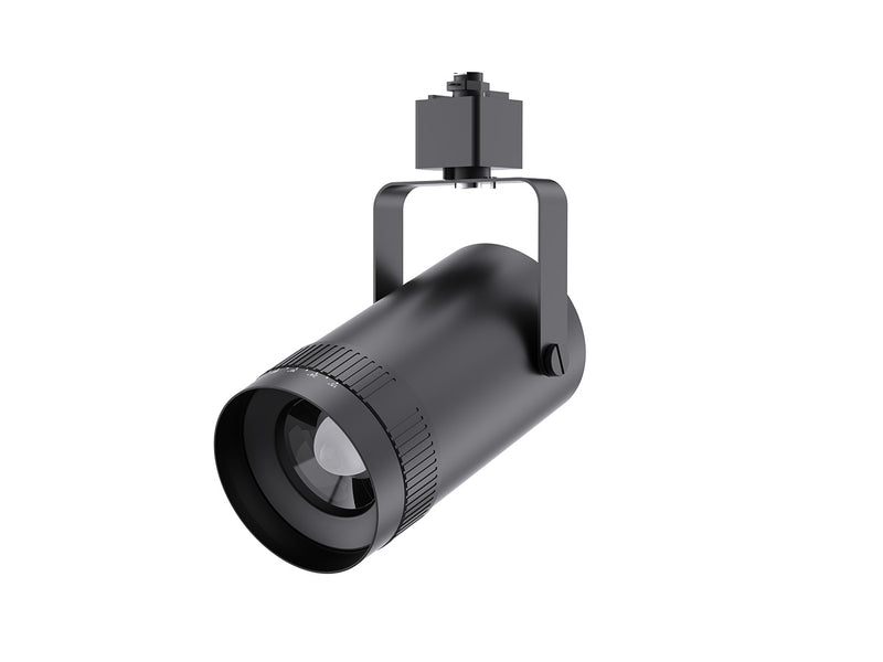 LED Track Light, 1800 Lumen Max, Wattage and CCT Selectable, Adjustable Beam Angle 15°-55°, 120V, Black Housing