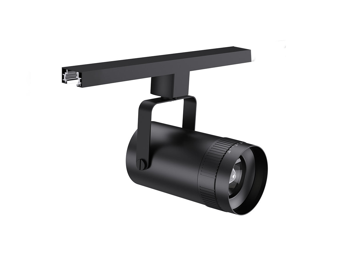 LED Track Light, 1800 Lumen Max, Wattage and CCT Selectable, Adjustable Beam Angle 15°-55°, 120V, Black Housing