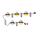 Black and yellow portable industrial 50ft temporary led work light with white translucent dome for temporary led stringer use