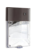 LED Mini Wall Pack, 1750 Lumens, 15W, 5000K, 120-277V, Dark Bronze, Photocell Installed