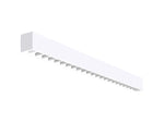 White 4 ft led louver direct indirect suspended linear fixture with slotted diffusers color temperature selectable