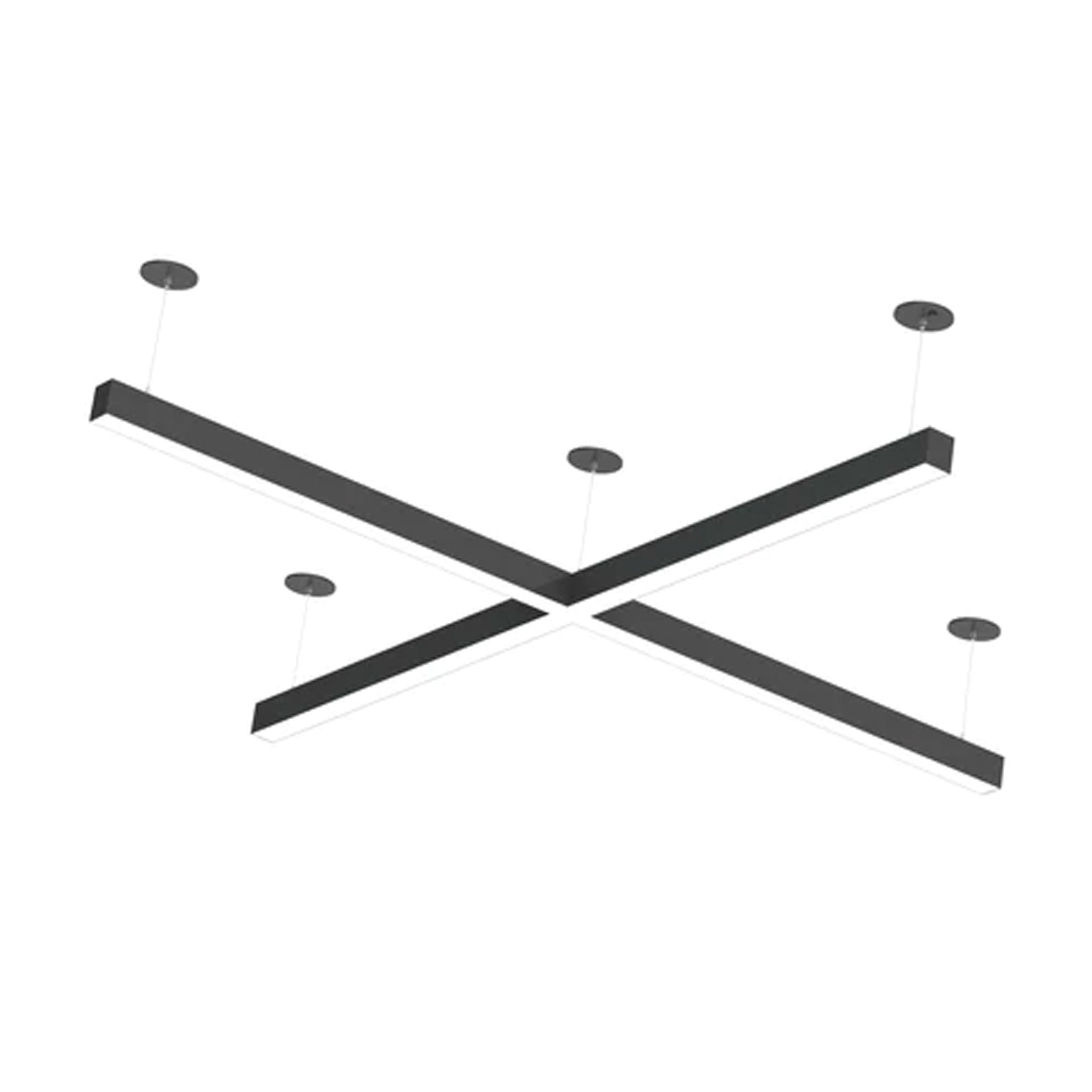 8 Foot X Pattern LED Linear Direct Pendant Fixture, 19,200 Lumens, 160 Watt, 120277V, 4CCT