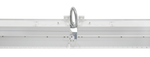 White industrial metal conveyor belt with coiled silver cable on 2ft led cove light cct selectable central mechanism
