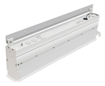White rectangular 2ft led cove light fixture with sleek modern design and visible mounting hardware for versatile use