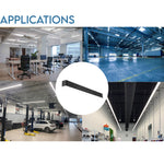 4 FT LED Direct/Indirect Suspended Linear Fixture, 5500 Lumen Max, Wattage and CCT Selectable, 120-277V, Black, White, or Silver Finish