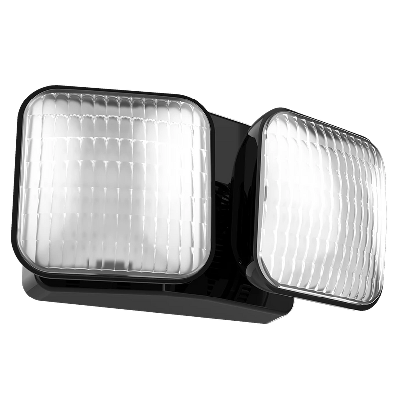 LED Remote Double Head Emergency Light, White or Black Finish