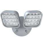 Outdoor LED Remote Double Head Emergency Light, White Finish