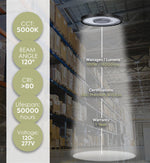 2PK LED UFO High Bay, 14,000 Lumens, 100 Watt, 5000K, Comparable to 250 Watt Fixture, 120-277V