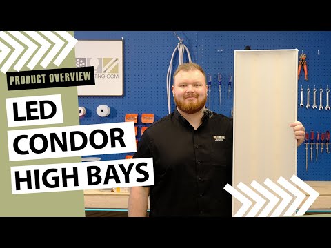 Condor Premium 2FT LED High Bay 155 Watt, 21080 Lumens, CCT Selectable 4000K/5000K, Comparable to 4 Lamp T5HO, 6 Lamp T8 or 320-400 Watt Fixture, 120-277v