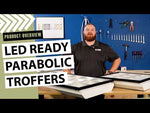 2X2 Foot LED 9 Cell Parabolic Troffer, LED T8 Tube Ready (2 Lamps), 120-277V