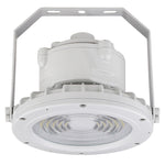 Round Hazardous Location Flood/Highbay Lights, Class 1 Division 2, 4380 Lumens, 30W, 5000K, 120-277V, White Finish