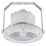 Round Hazardous Location Flood/Highbay Lights, Class 1 Division 2, 8580 Lumens, 60W, 5000K, 120-277V, White Finish