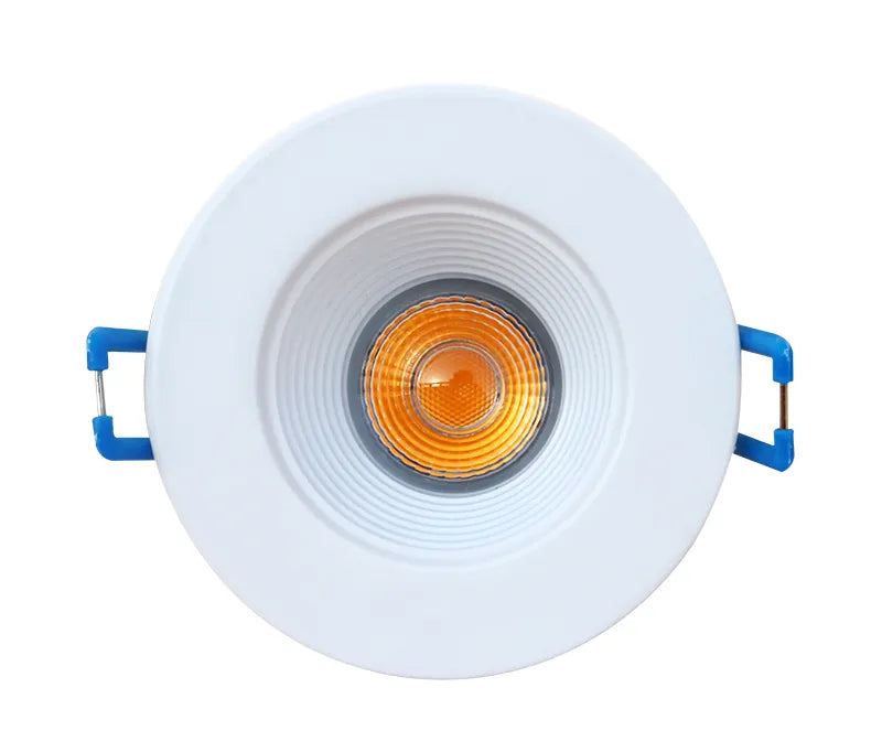 2" LED Round Recessed Baffle Light w/ External J-Box, White, 8W, 30K/40K/50K, CRI90, Dimmable, ETL Listed