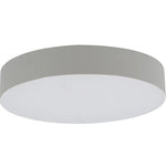 Modern architectural flush mount ceiling light with gray ring and soft white diffused surface 700 lumens 10w cct selectable