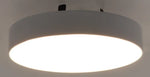 White circular architectural flush mount ceiling light with sleek modern design and soft diffused illumination