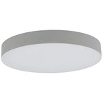 Modern gray circular architectural flush mount ceiling light with soft white diffused lighting 15W 1050 lumens CCT selectable