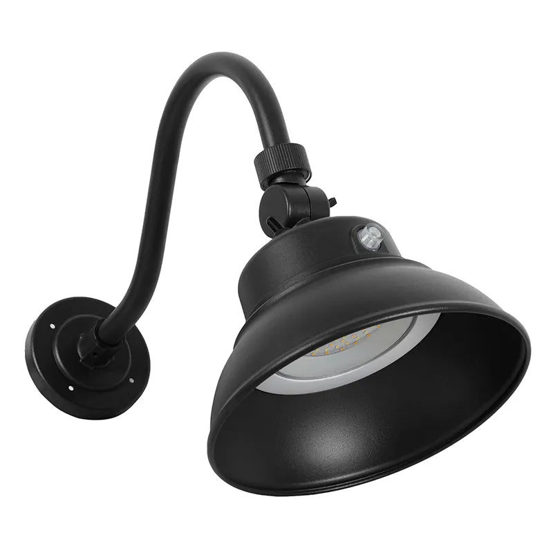 Gooseneck Barn Light, 3000 Lumens, 25W, CCT Selectable, Dusk to Dawn, 120-277V