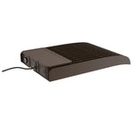 Brown rectangular led area light with ribbed heat-dissipating surface type iii distribution 120-277v integrated wiring
